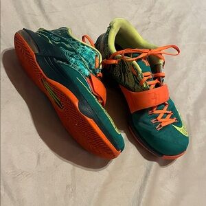 Nike KD 7 weatherman Athletic Sneakers in Teal & Orange